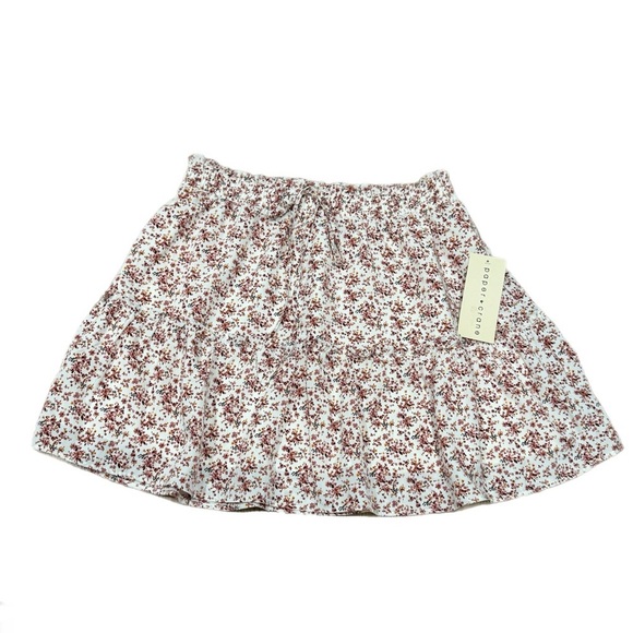 NWT PAPER CRANE Cottage Core Pull On Skirt Floral Ruffle Lined Mini Womens Large - Picture 8 of 15